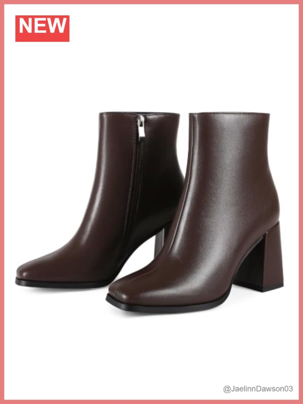 Womens Square Toe Ankle Boots Chunky Block Heel Short Booties Side Zipper
